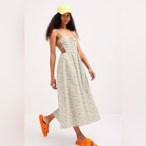 FOR LOVE AND LEMONS Raleigh Floral Midi Dress Size Small - Picture 1 of 15